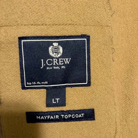 J Crew Mens Wool & Cashmere Top Coat Tan Size Large - Mint Condition - Picture 4 of 6